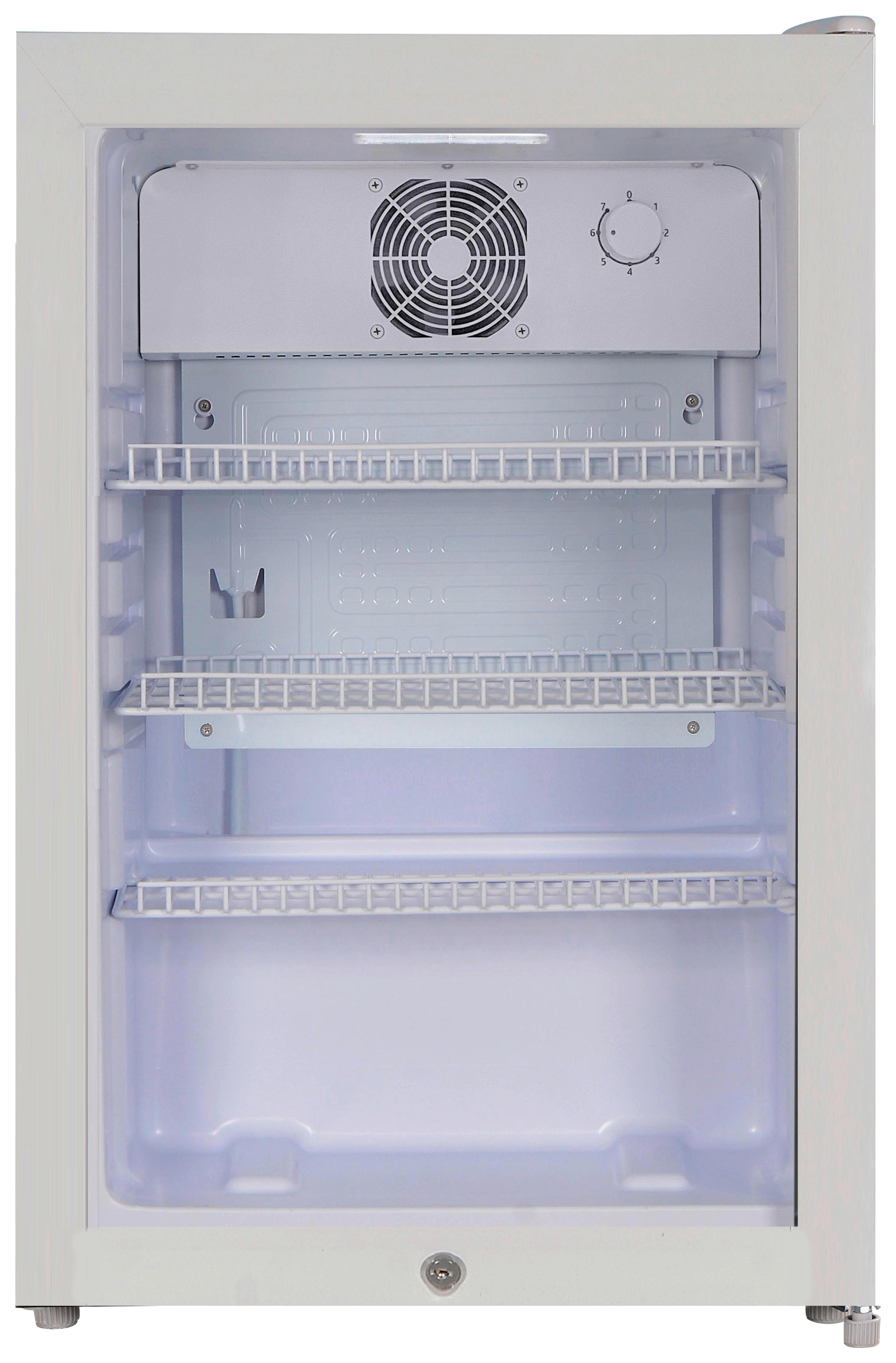 POCOline Kühlschrank GTK84-118CW weiß B/H/T: ca. 54x84x54,5 cm Glastürkühlschrank GTK84-118CW - weiß (54,00/84,00/54,50cm) - POCOline