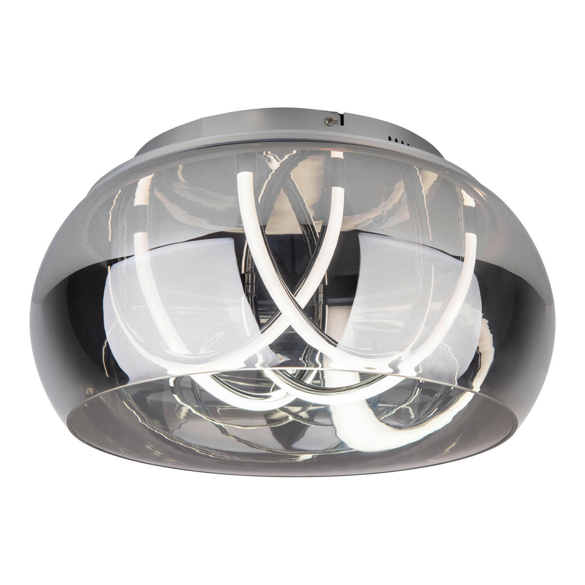 Näve Leuchten LED-Deckenleuchte Chrom Metall Glas B/H/T/D: ca. 45x23,5x45x45 cm MALOU - Chrom (45,00/23,50/45,00cm) - Näve Leuchten