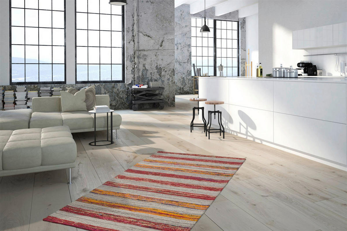 Kayoom Kurzflorteppich Duarte 210 rot B/L: ca. 120x170 cm Duarte 210 - creme/rot (120,00/170,00cm) - Kayoom