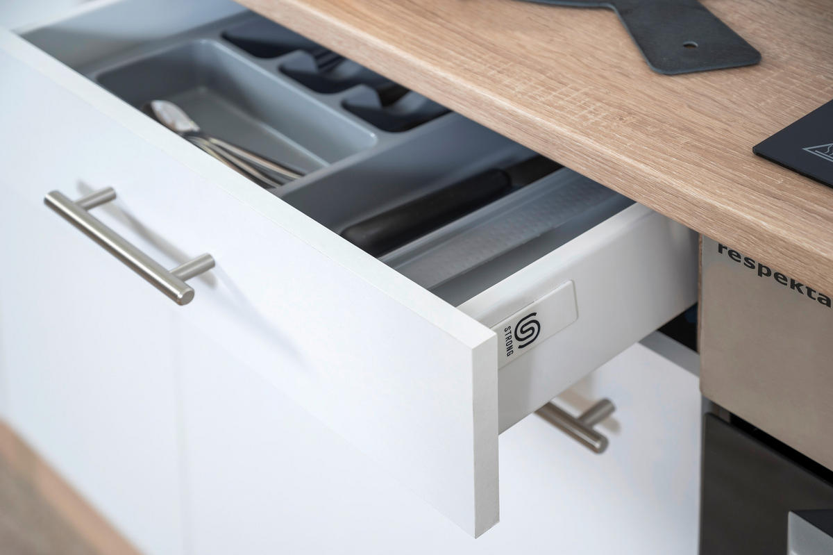 Respekta Winkelküche Economy weiß matt B/H/T/L: ca. 280x200x60x172 cm Economy - Eiche/weiß (172,00/280,00/200,00cm) - Respekta