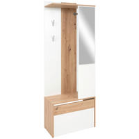 Garderobe Gera 42A weiß Oak Artisan Nachbildung B/H/T: ca. 66x182x33 cm Gera 42A - weiß/Oak (66,00/182,00/33,00cm)