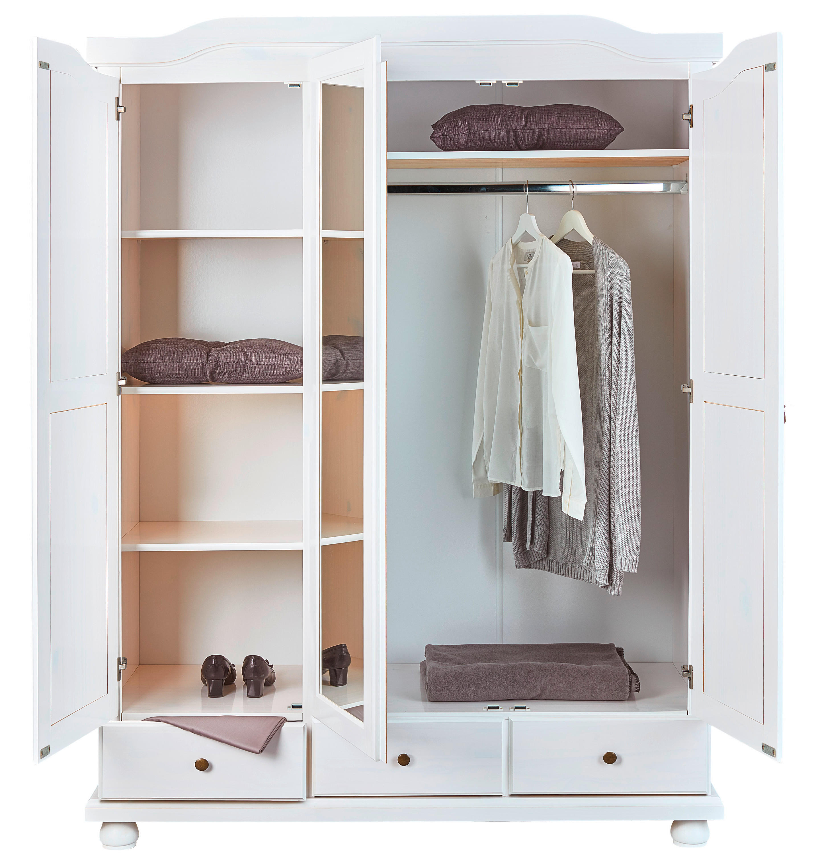 Kleiderschrank Kappl weiß B/H/T: ca. 150x198x56 cm Kappl - weiß (150,00/198,00/56,00cm) - Inter Link