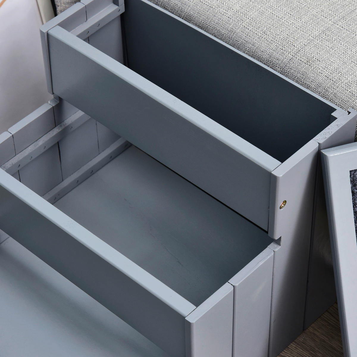 PawHut Haustiertreppe grau Kiefer Haustiertreppe mit 3 Stufen - grau - PawHut