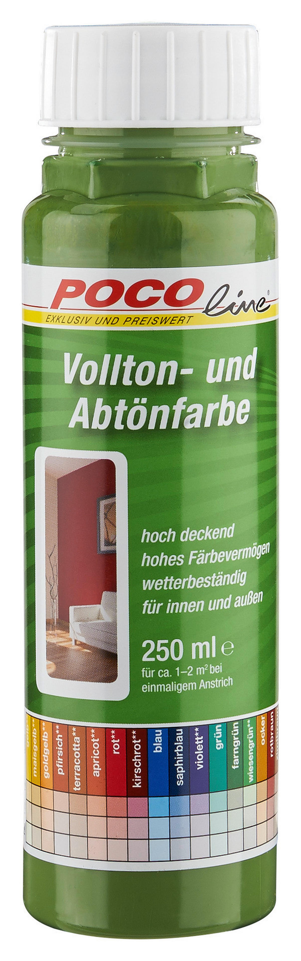 POCOline Vollton- und Abtönfarbe farngrün ca. 0,25 l Voll+Abtönfarbe 250ml farngrün - farngrün (250ml) - POCOline