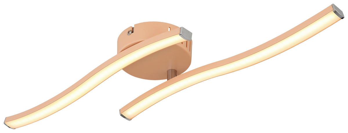 GLOBO LED-Deckenleuchte pfirsich Opal Kunststoff B/H/T: ca. 10x7,2x51,5 cm 1 Brennstellen TYLER - pfirsich/Opal (10,00/7,20/51,50cm) - GLOBO