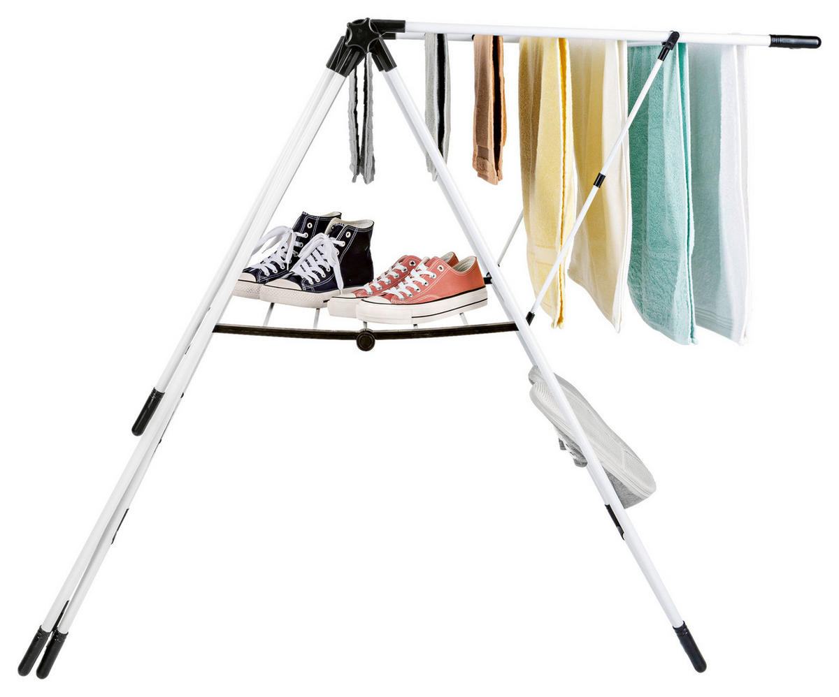 EasyMaxx Flügelwäschetrockner weiß Wäscheständer_EASYmaxx - weiß/schwarz (60,50/8,00/108,00cm) - EasyMaxx