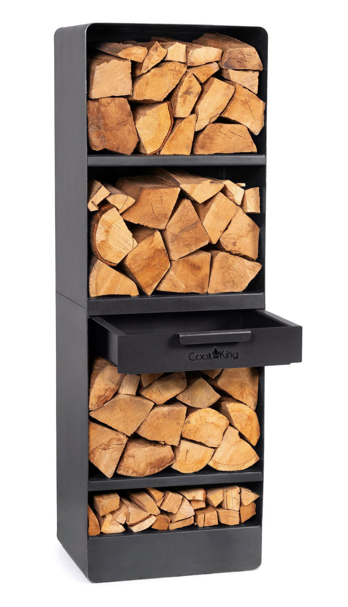 CookKing Kaminholzregal Vento schwarz B/H/T: ca. 40x120x30 cm Vento - schwarz (40,00/120,00/30,00cm) - CookKing