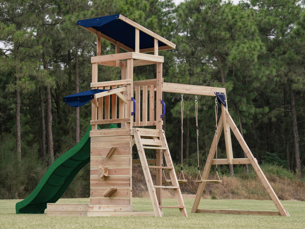 AXI Spielturm Malik braun B/H/L: ca. 345x270x336 cm Malik - braun/grün (336,00/345,00/270,00cm) - AXI