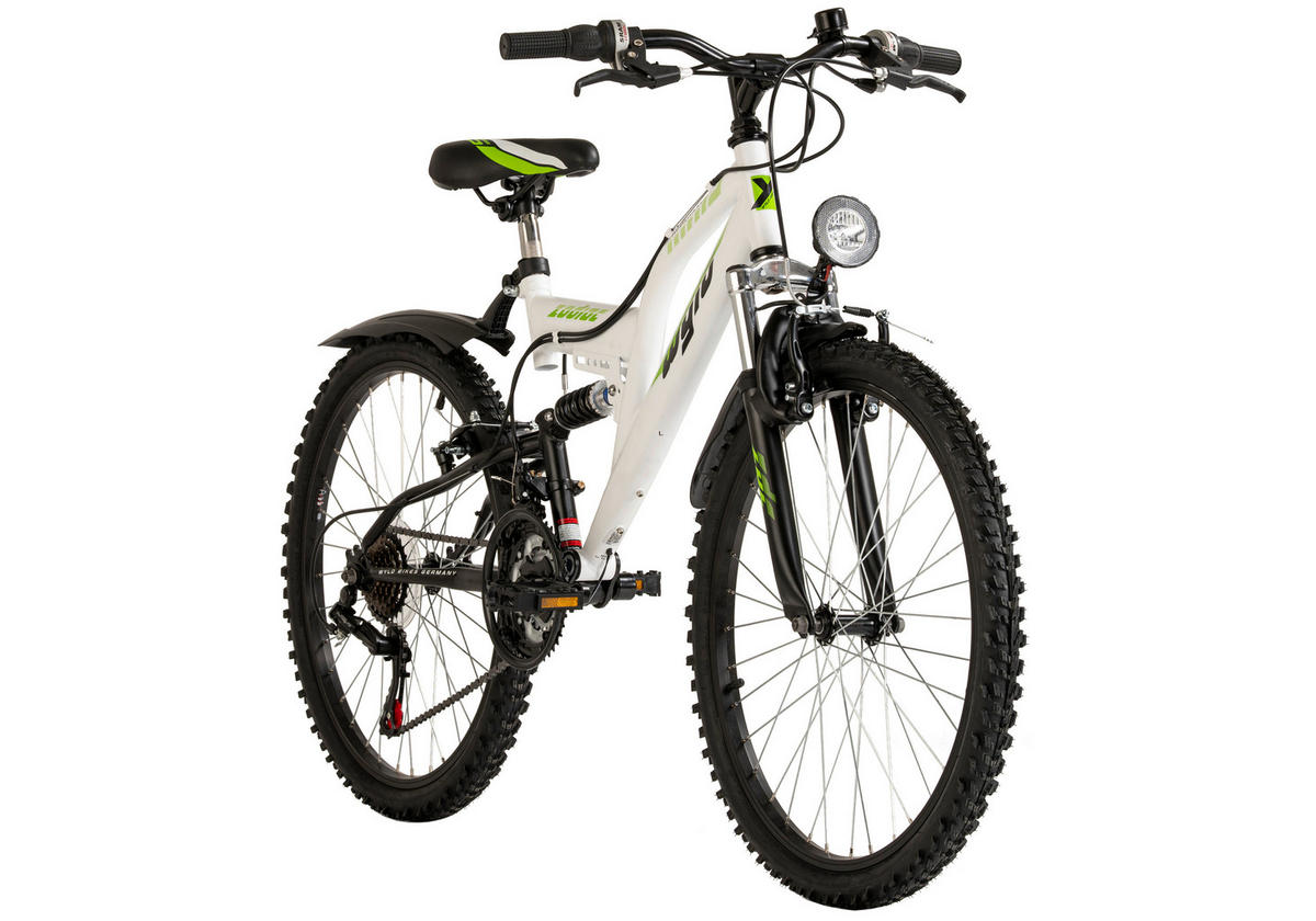 WYLD Kinder-Mountainbike Zodiac ZODIAC 24 Zoll Rahmenhöhe 38 cm 18 Gänge weiß weiß ca. 24 Zoll Zodiac - weiß - WYLD