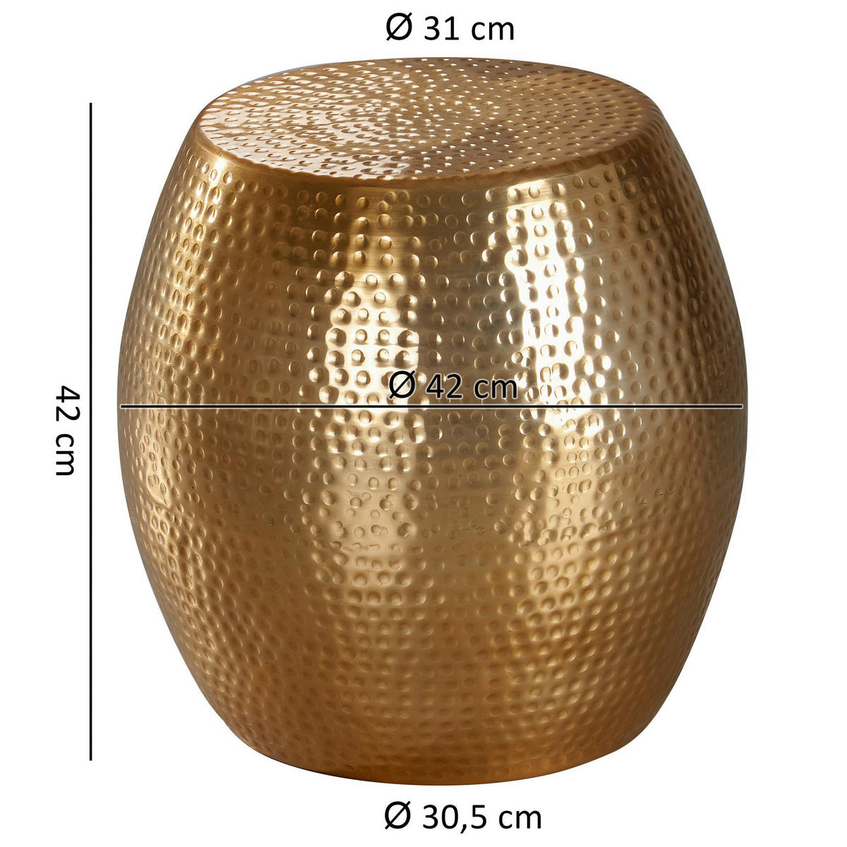 Beistelltisch gold Aluminium B/H/T: ca. 42x42x42 cm Beistelltisch - gold (42,00/42,00/42,00cm) - Wohnling