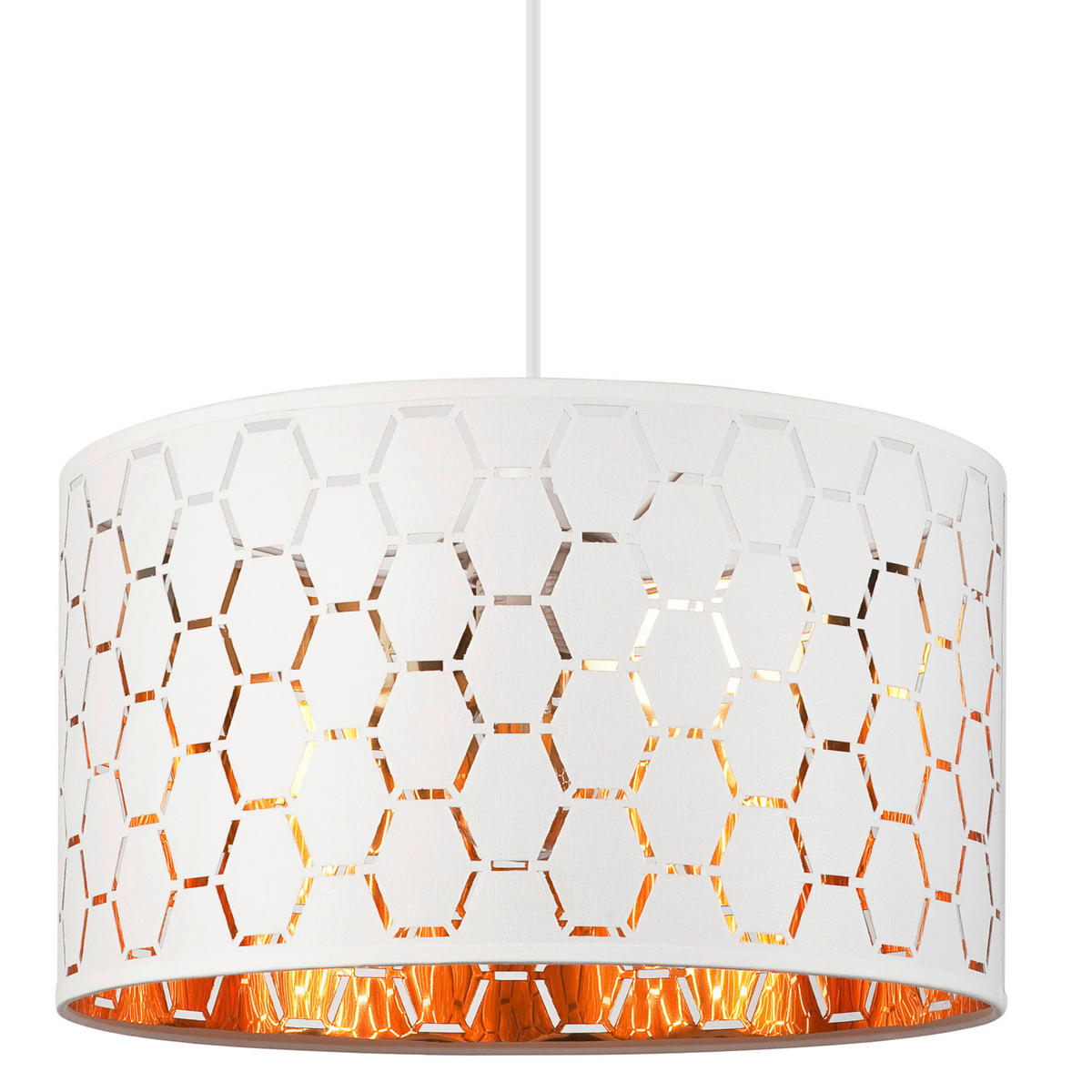 Lamkur Pendelleuchte weiß Holz B/H/L: ca. 37x23x37 cm E27 1 Brennstellen Ulle - weiß (37,00/37,00/23,00cm) - Lamkur