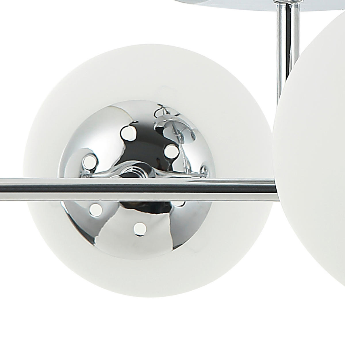 Lamkur Kronleuchter Chrom Stahl Glas B/H/L: ca. 19x44x61 cm E14 4 Brennstellen Maddie - Chrom (61,00/19,00/44,00cm) - Lamkur