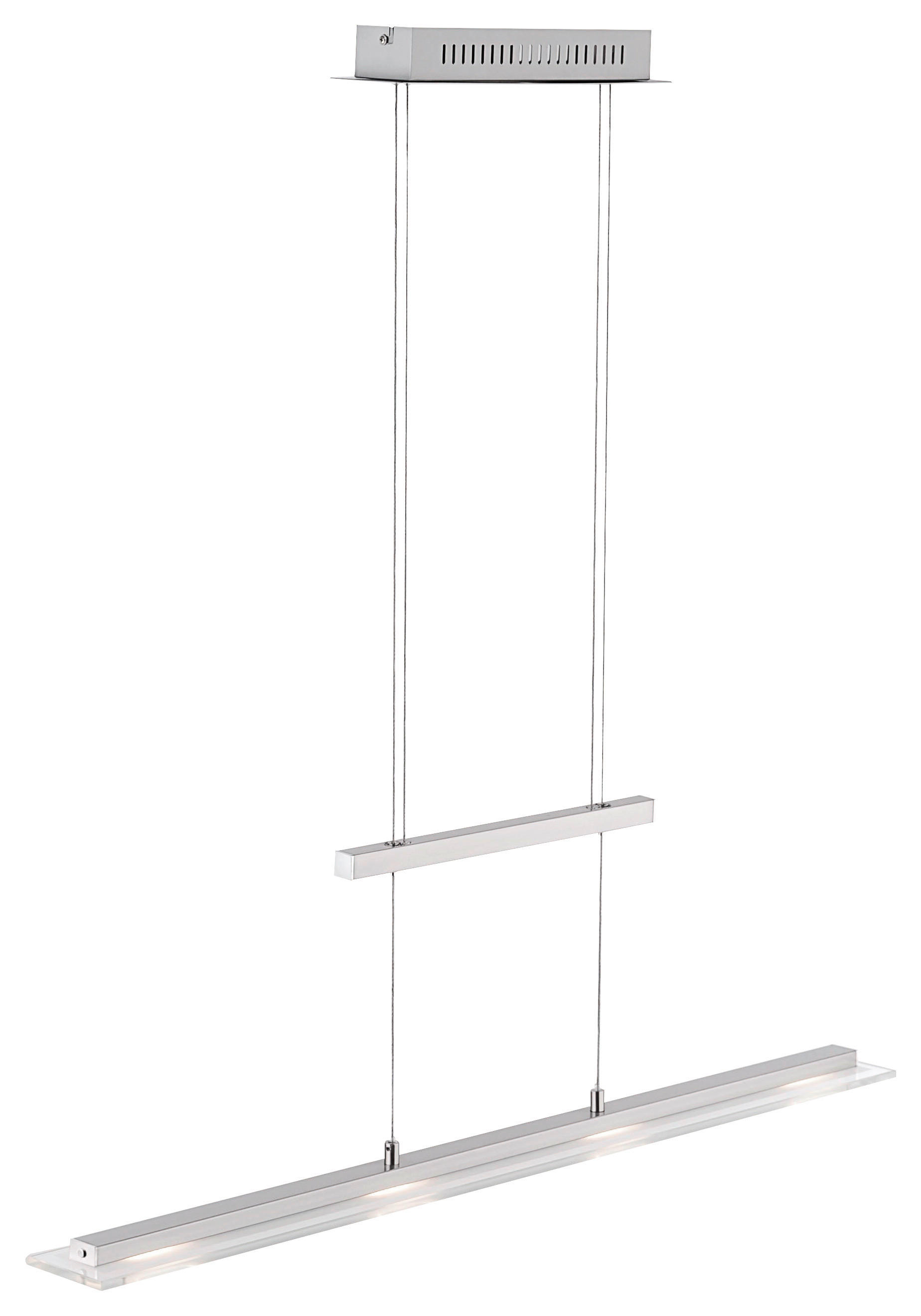 Fischer & Honsel LED-Pendelleuchte 211224 nickel matt Chrom Glas Metall B/H/T: ca. 88x150x9 cm 4.0 Brennstellen Tenso TW - nickel matt/Chrom (88,00/150,00/9,00cm) - Fischer & Honsel