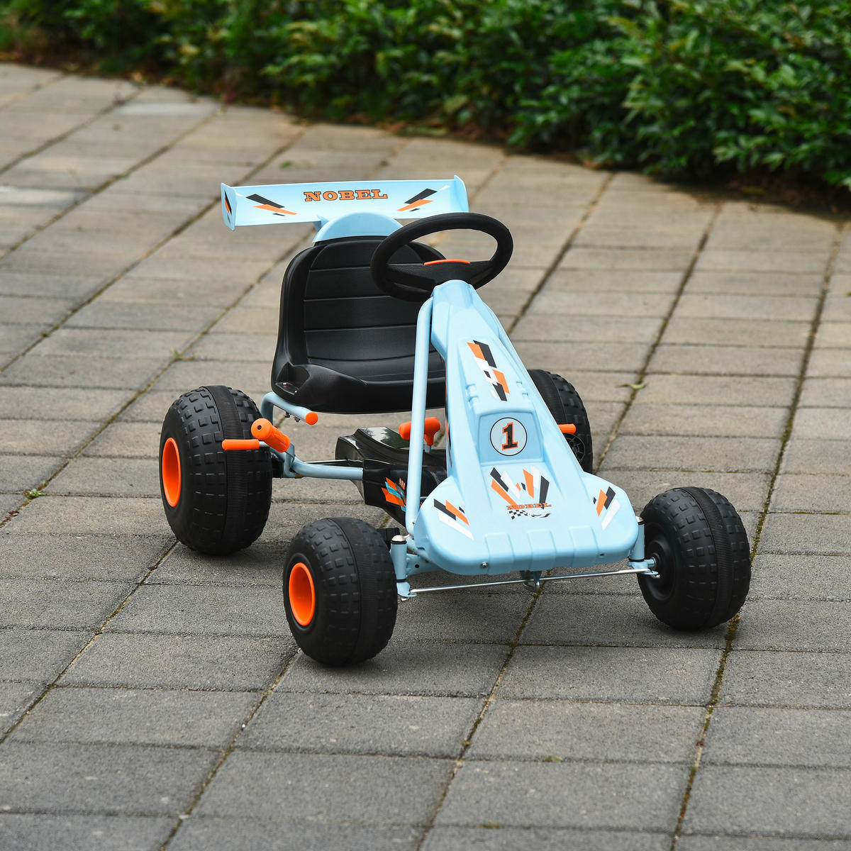 HOMCOM Kinder-Go-Kart hellblau B/H/L: ca. 66x59x97 cm Kinder_Go-Kart - hellblau (97,00/66,00/59,00cm) - HOMCOM