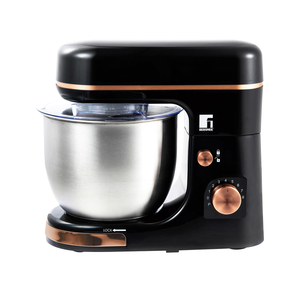 BERGNER Küchenmaschine schwarz silber B/H/L: ca. 23,5x31,8x35 cm COPPER - schwarz/silber (35,00/23,50/31,80cm) - BERGNER