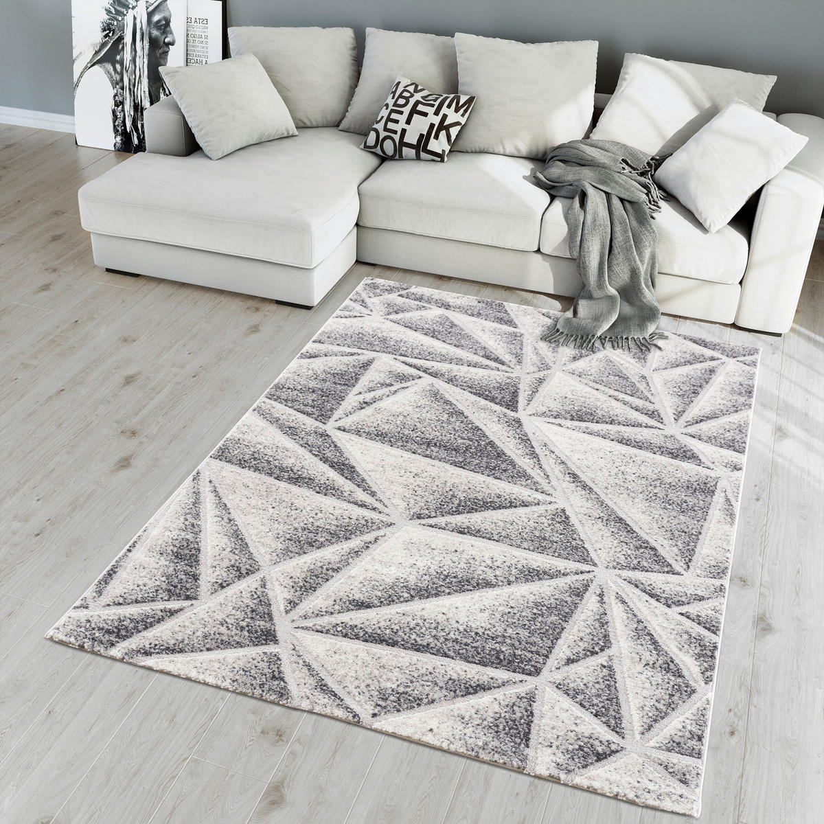 Sanat Teppich Evra grau B/L: ca. 80x150 cm Evra - grau (80,00/150,00cm) - Sanat