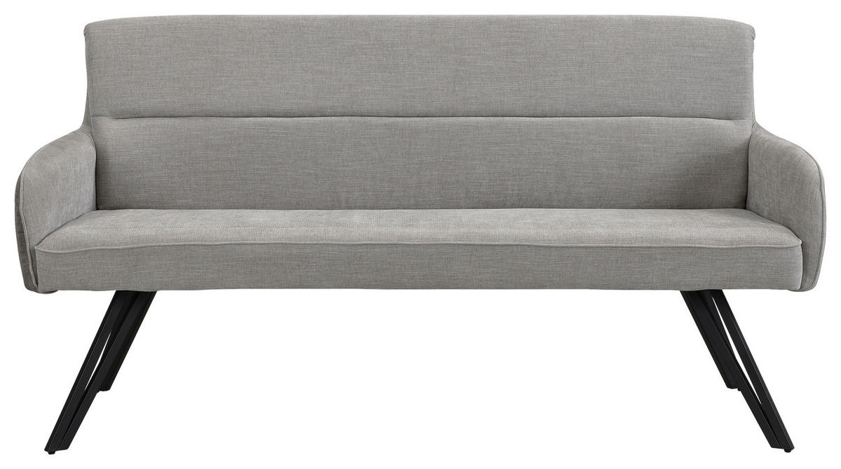 Sitzbank TINO schwarz grau Metall Microfaser B/H/T: ca. 160x94x67 cm TINO - schwarz/grau (160,00/94,00/67,00cm) - byLIVING