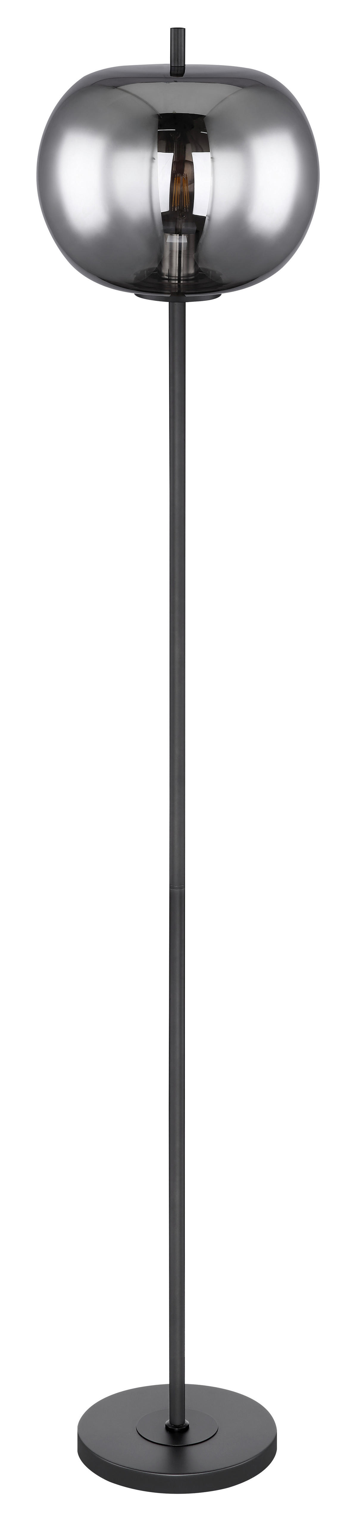 GLOBO Stehleuchte Blacky 15345S schwarz Metall Glas H/D: ca. 160x30 cm E27 1 Brennstellen Blacky - schwarz (30,00/160,00cm) - GLOBO