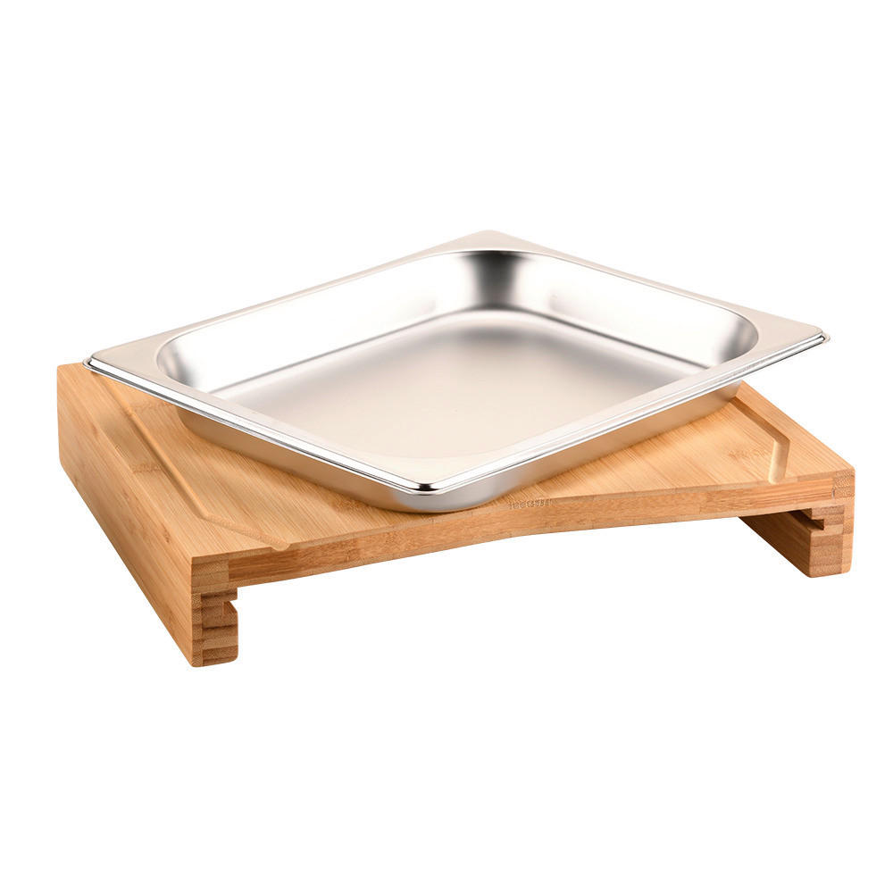 Kesper Schneidbrett Schneidbrett_mit_Auffangschale - natur/silber (36,50/28,50/6,80cm) - Kesper