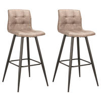 Barhocker SIMONE  2er-Set braun Vintage schwarz Stoff Metall B/H/T: ca. 42x103x51 cm SIMONE  2er-Set - braun/schwarz (42,00/103,00/51,00cm) - byLIVING