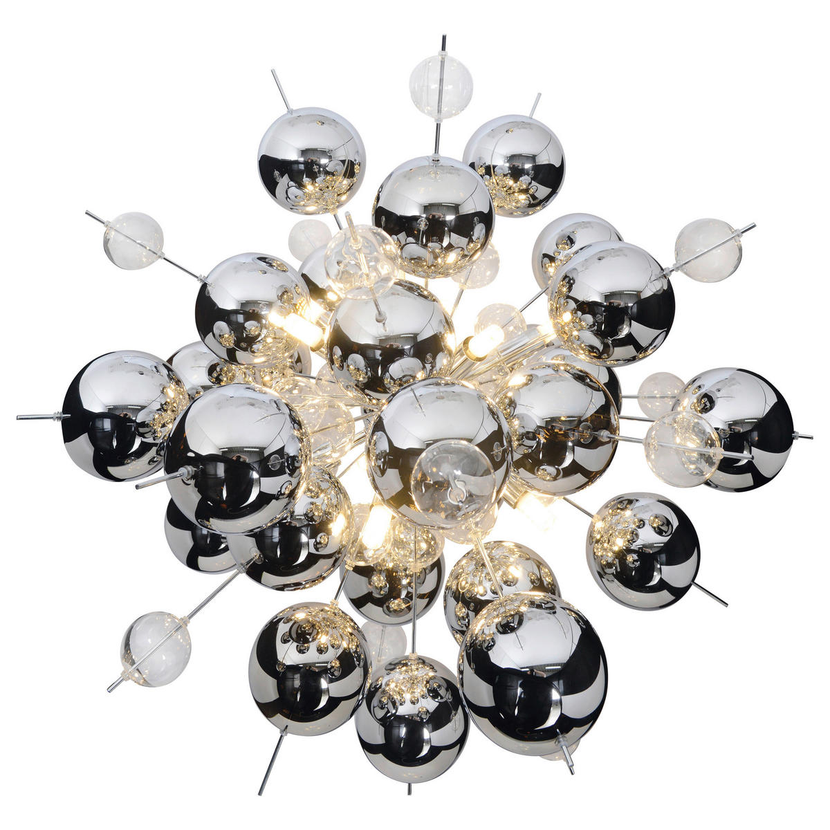 Näve Leuchten Pendelleuchte Chrom Glas Metall B/H/T/D: ca. 65x193x65x65 cm G9 10 Brennstellen EXPLOSION - Chrom (65,00/193,00/65,00cm) - Näve Leuchten
