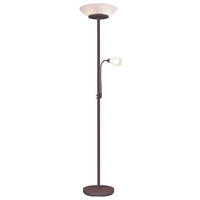 Reality Deckenfluter R40063124 rost weiß Metall Glas H/D: ca. 180x34 cm E27 2 Brennstellen Deckenfluter_Gerry - weiß/rost (34,00/180,00cm) - Reality