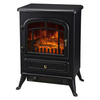 HOMCOM Elektrischer-Kamin MH820-039 schwarz Glas Metall B/H/T: ca. 42x55x28 cm ca. 1850 W Elektrokamin 820-039 - schwarz (42,00/55,00/28,00cm) - HOMCOM