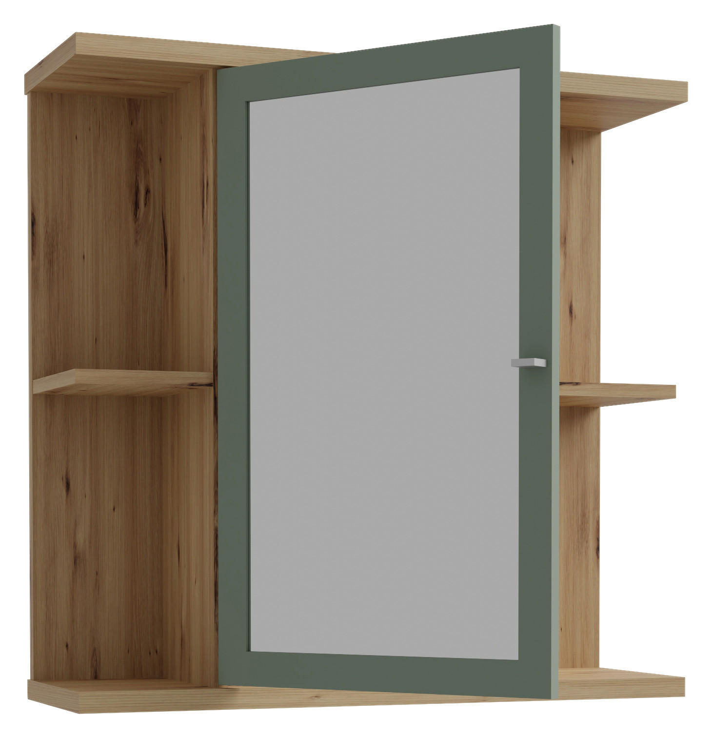 Spiegelschrank  Eiche Artisan Nachbildung salbei B/H/T: ca. 70x69x23 cm Champ_Spiegelschrank CMPV063-M888 - Eiche/salbei (70,00/69,00/23,00cm)
