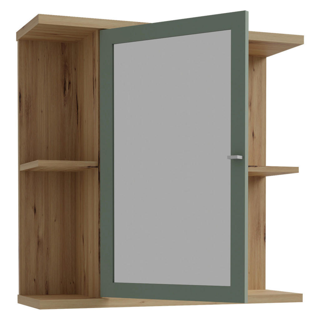 Thumbnail - Spiegelschrank Eiche Artisan Nachbildung salbei B/H/T: ca. 70x69x23 cm
