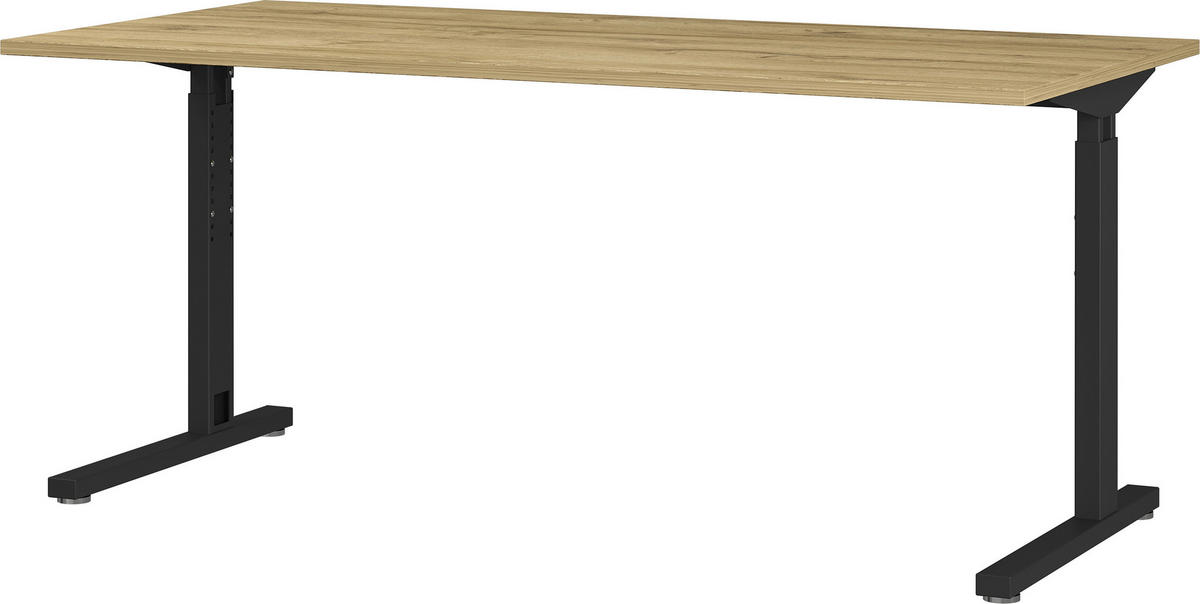 Schreibtisch 4252-582 Eiche Grand-Son Nachbildung schwarz B/H/T: ca. 160x80x80 cm 4252-582 - Eiche/schwarz (160,00/80,00/80,00cm) - Germania