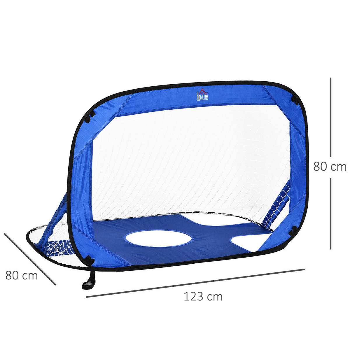 HOMCOM Fußballtor blau B/H/T: ca. 123x80x80 cm Fußballtor im 2er Set - blau (123,00/80,00/80,00cm) - HOMCOM