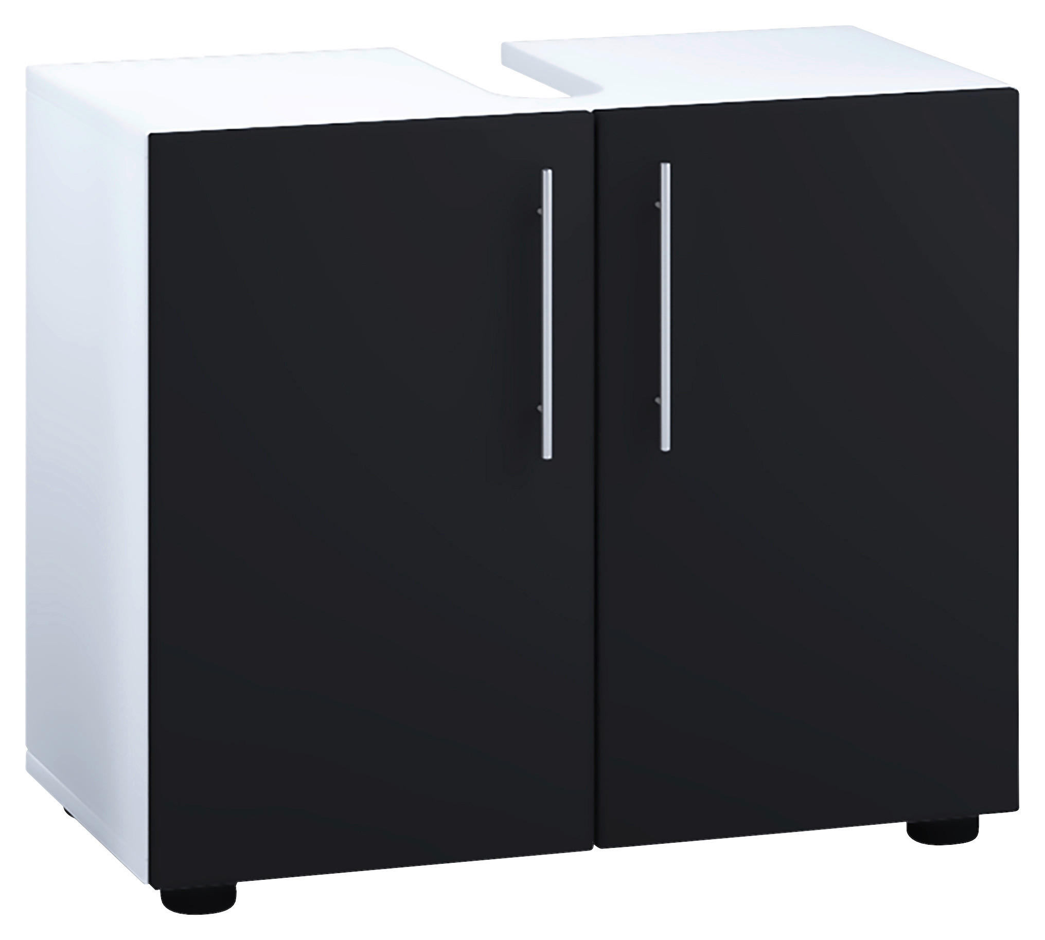 Unterschrank Flandu weiß schwarz B/H/T: ca. 60x51x30 cm Flandu - weiß/schwarz (60,00/51,00/30,00cm) - VCM Möbel
