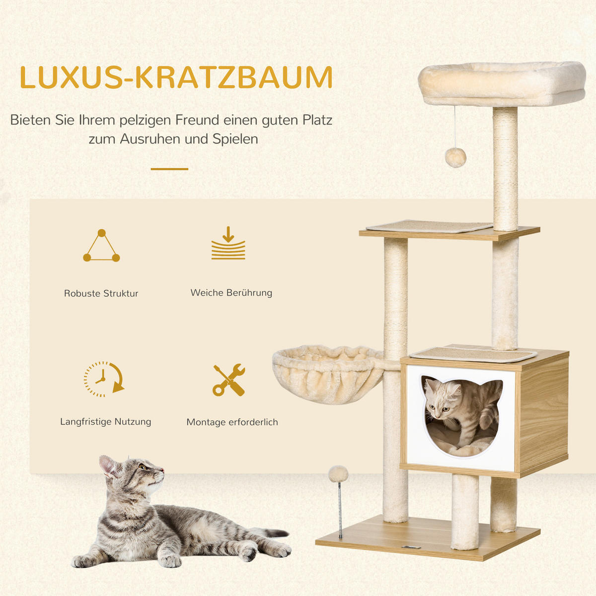 PawHut Kratzbaum Kratzbaum - (48,00/40,00/126,00cm) - PawHut