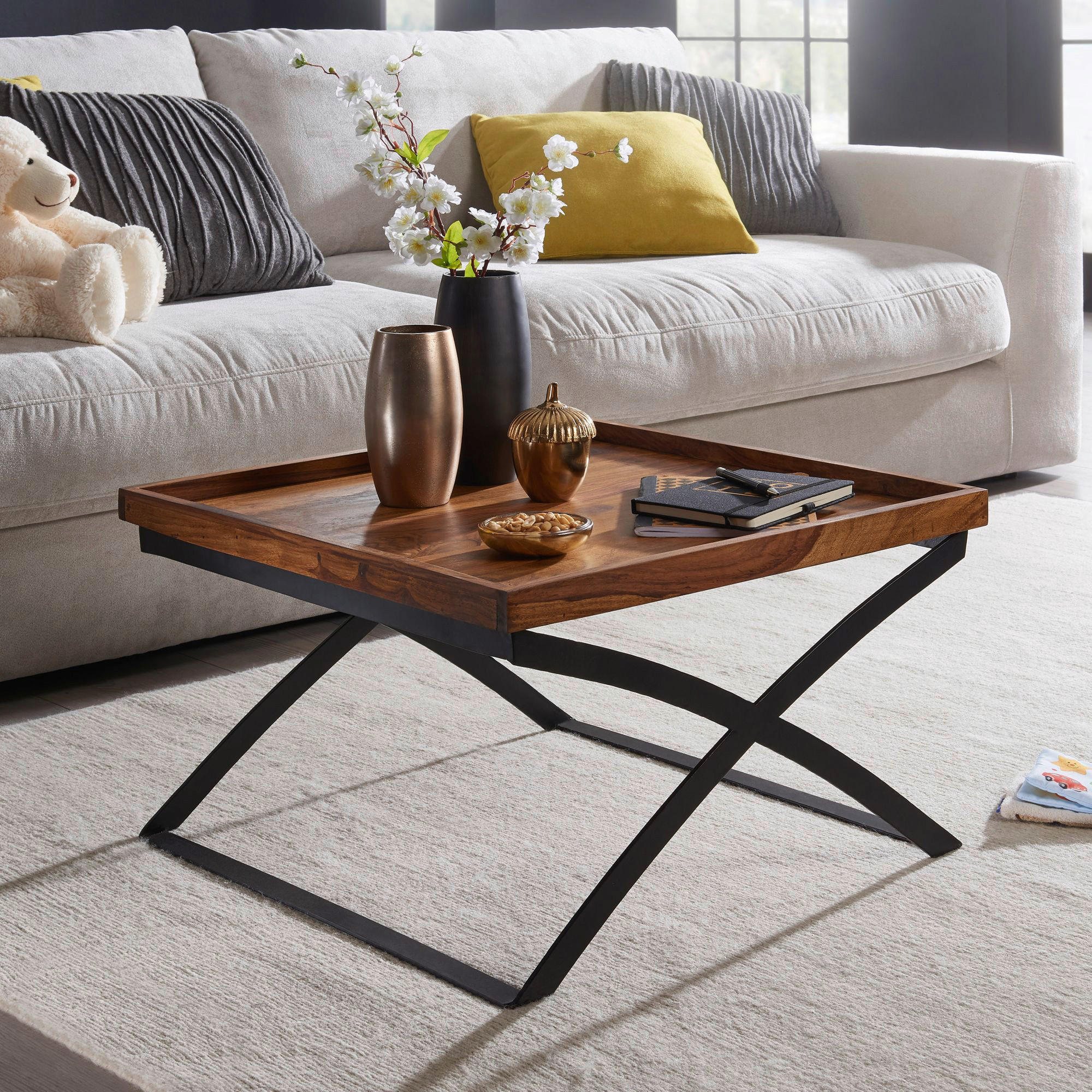 Couchtisch braun B/H/T: ca. 63x39x63 cm Couchtisch - braun (63,00/39,00/63,00cm) - Wohnling