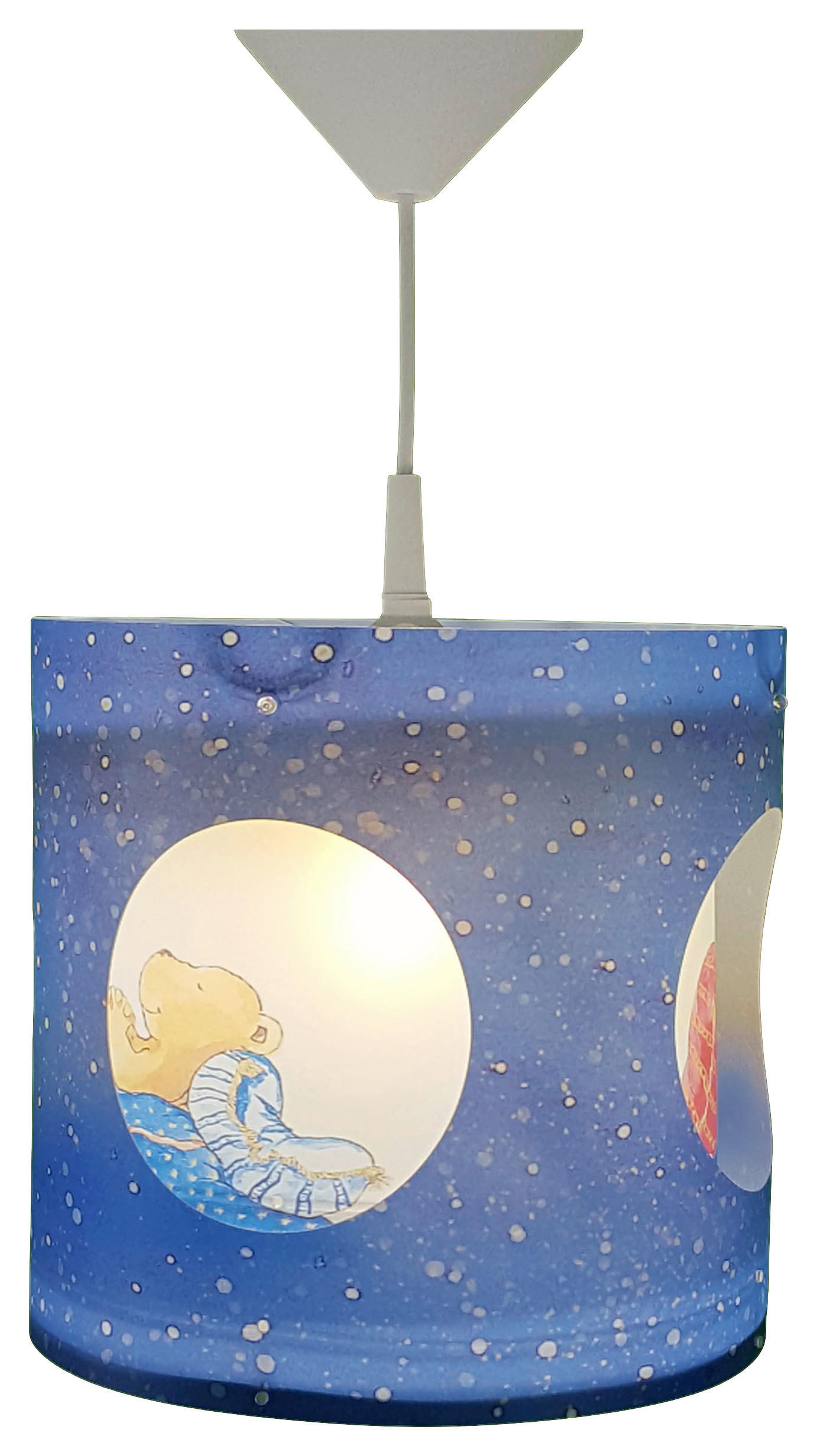 Niermann Dreh-Pendelleuchte 123 blau Kunststoff D: ca. 25 cm E27 1 Brennstellen Bärchen - blau (25,00cm) - Niermann
