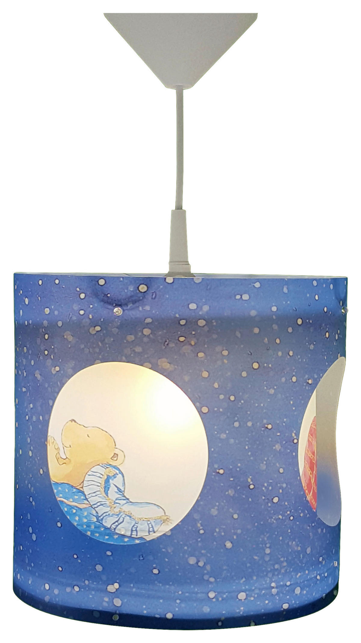Niermann Dreh-Pendelleuchte 123 blau Kunststoff D: ca. 25 cm E27 1 Brennstellen Bärchen - blau (25,00cm) - Niermann