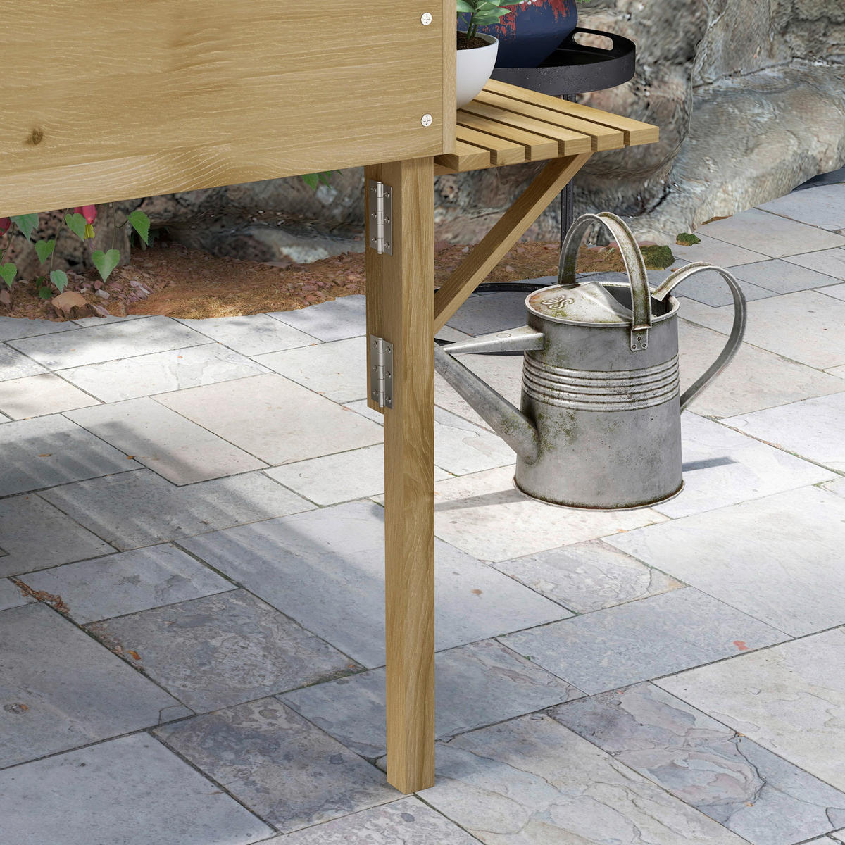 Outsunny Hochbeet natur Holz B/H/L: ca. 91,5x122x89 cm Hochbeet - natur (89,00/91,50/122,00cm) - Outsunny