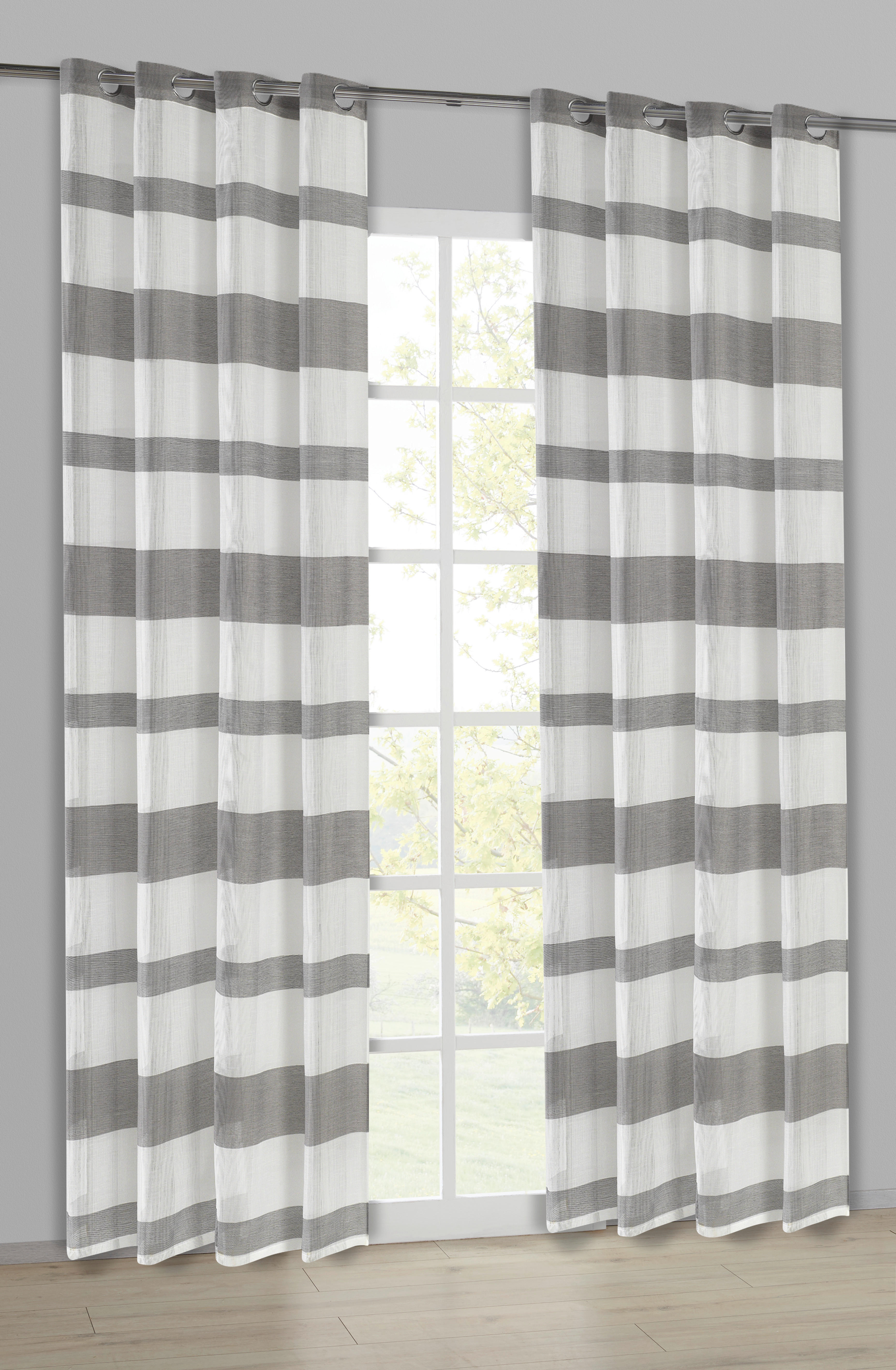 Ösenvorhang Caro grau B/L: ca. 140x245 cm Caro - grau (140,00/245,00cm)