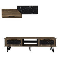 Wohnwand Lampert walnuss Nachbildung Marmoroptik B/H/T: ca. 180x51x35 cm Lampert - Marmoroptik/walnuss (180,00/51,00/35,00cm) - moebel17