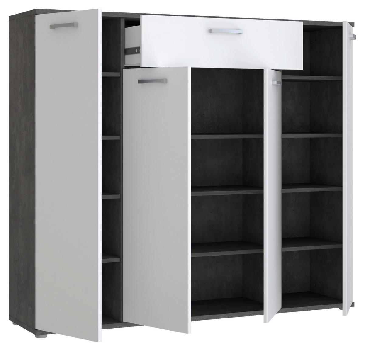 Kommode  Beton dunkel Optik weiß B/H/T: ca. 139x121x35 cm Rypsyma_Kommode RPSK341-C592 - Beton/weiß (139,00/121,00/35,00cm)