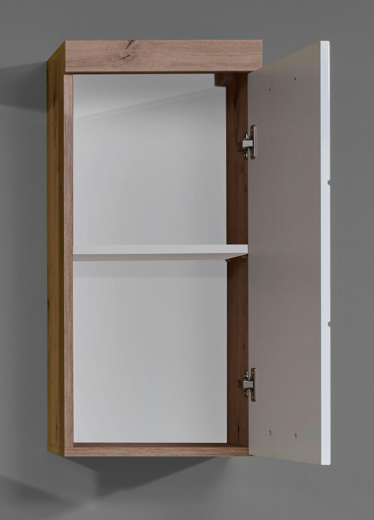 Stauraumelement Amanda weiß Hochglanz Asteiche Nachbildung B/H/T: ca. 37x77x23 cm Amanda - weiß (37,00/77,00/23,00cm) - Trendteam