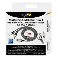 Heitech Ladekabel 09004095 schwarz Multi-USB-Ladekabel_3in1_Heitech - schwarz (100,00cm) - Heitech
