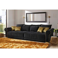Big Sofa schwarz Microfaser B/H/T: ca. 297x87x136 cm Sultan_Big-Sofa - gold/schwarz (297,00/87,00/136,00cm)