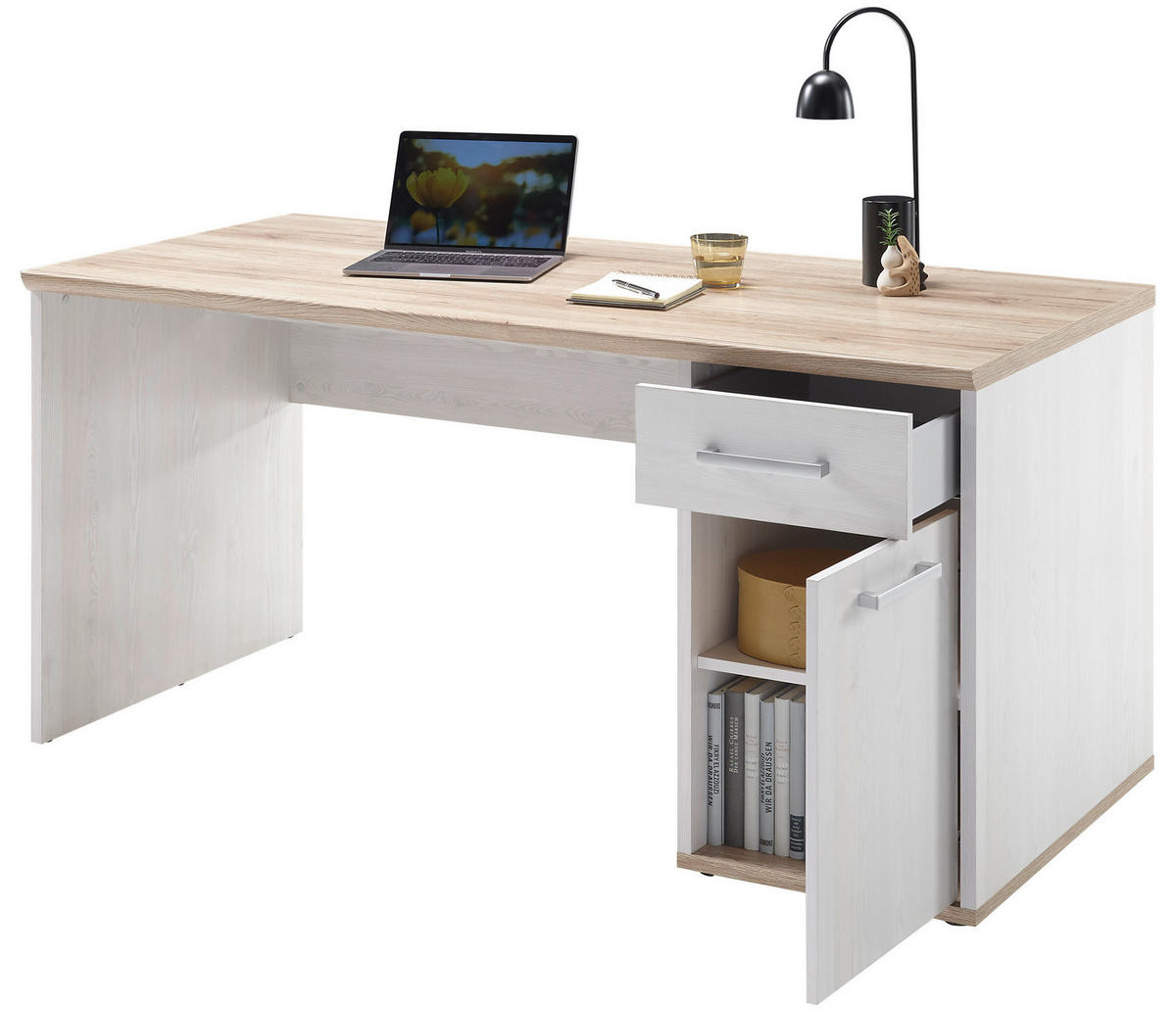 Schreibtisch Romance Sibiu Lärche Nachbildung San-Remo Nachbildung B/H/T: ca. 160x76x73 cm Romance - (160,00/76,00/73,00cm)