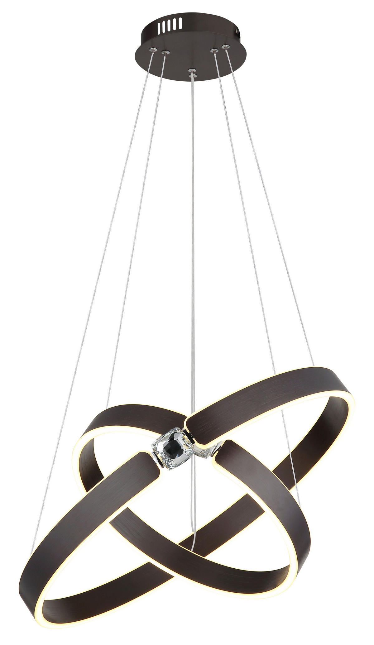 GLOBO LED-Pendelleuchte bronze Opal Metall Acryl H/L: ca. 125x60 cm LED-Pendelleuchte_Hendricks - Opal/bronze (60,00cm) - GLOBO