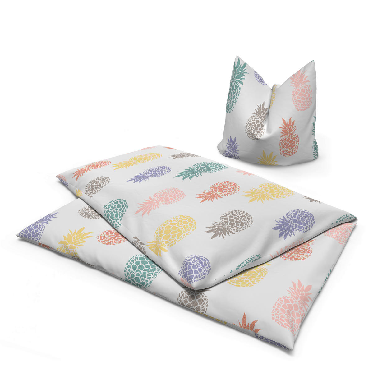 Baumwoll Bettwäsche Cotton touch Bettwäsche_Cotton-Touch Ananas - multicolor (135,00/200,00cm) - Sensation