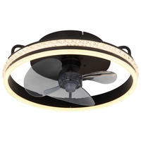 GLOBO Deckenventilator transparent schwarz H/D: ca. 14,5x40 cm max. 29 W CATALEYA - schwarz/transparent (40,00/14,50cm) - GLOBO