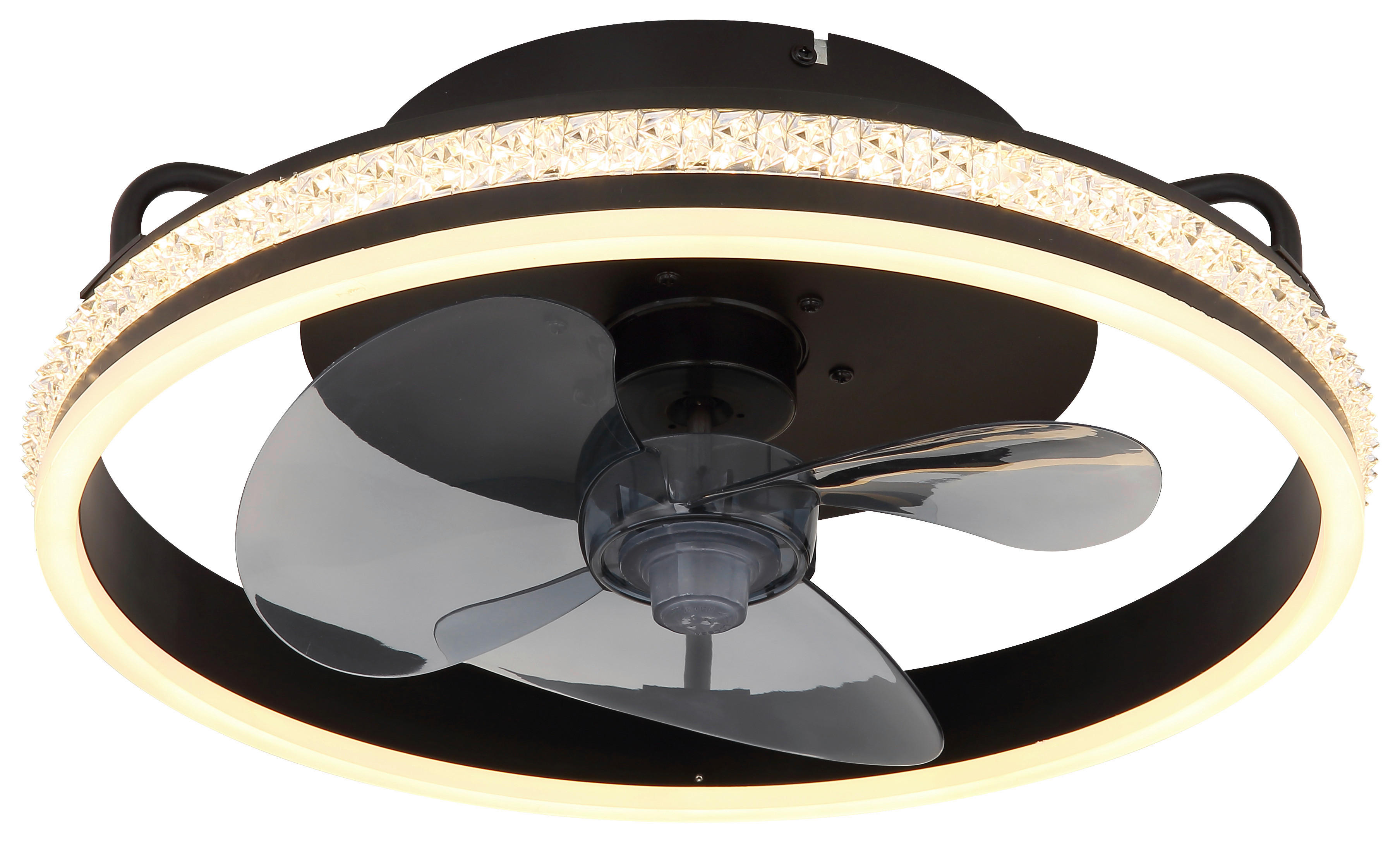 GLOBO Deckenventilator transparent schwarz H/D: ca. 14,5x40 cm max. 29 W günstig online kaufen