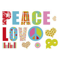 Komar Wandtattoo Love and Peace Sprüche Love and Peace B/L: ca. 100x70 cm Love and Peace - (100,00/70,00cm) - Komar