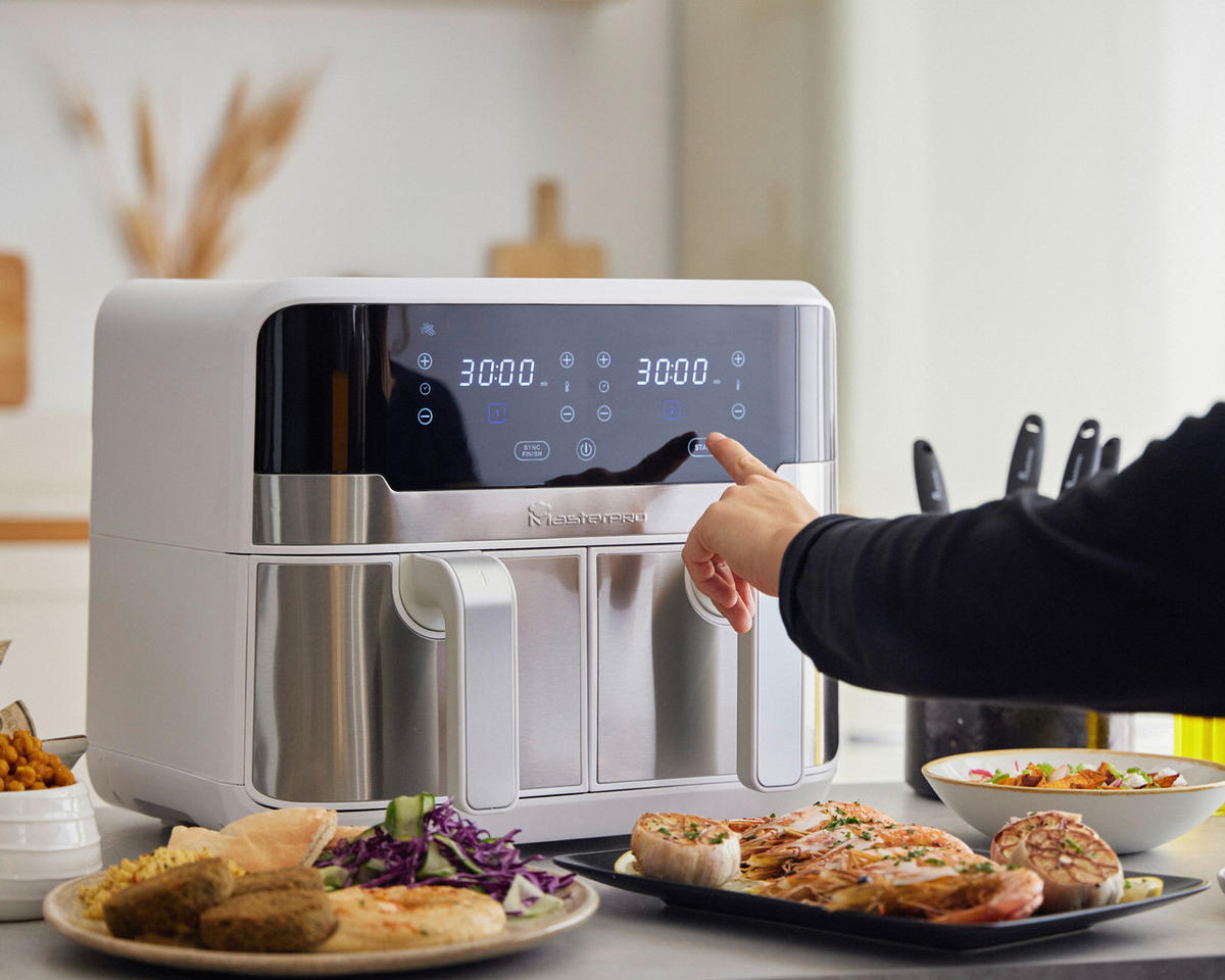 MASTERPRO Heißluftfritteuse ROCKET DUO 900 ROCKET DUO 900 - weiß - MASTERPRO